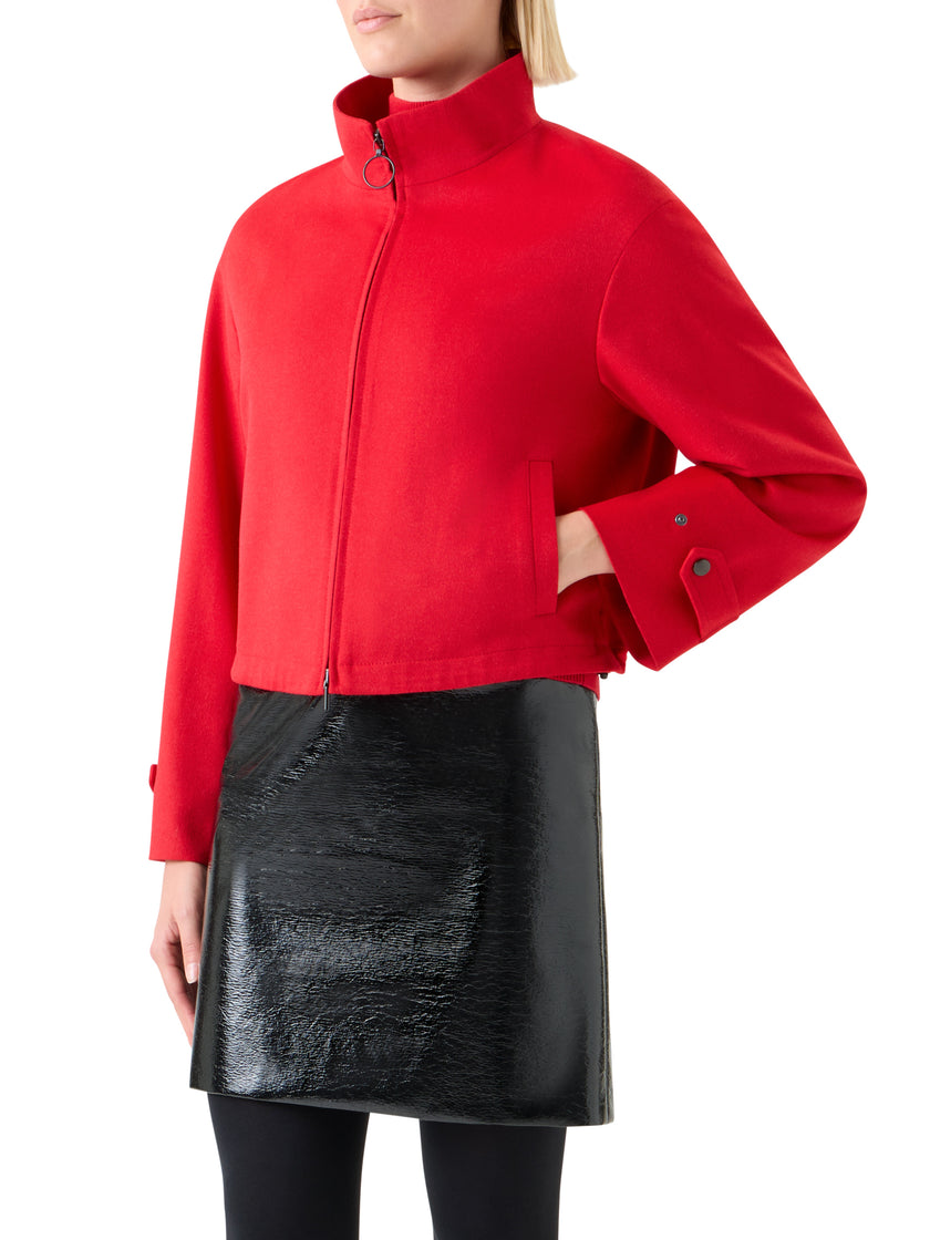 ZIP FRONT WOOL AND CASHMERE JACKET