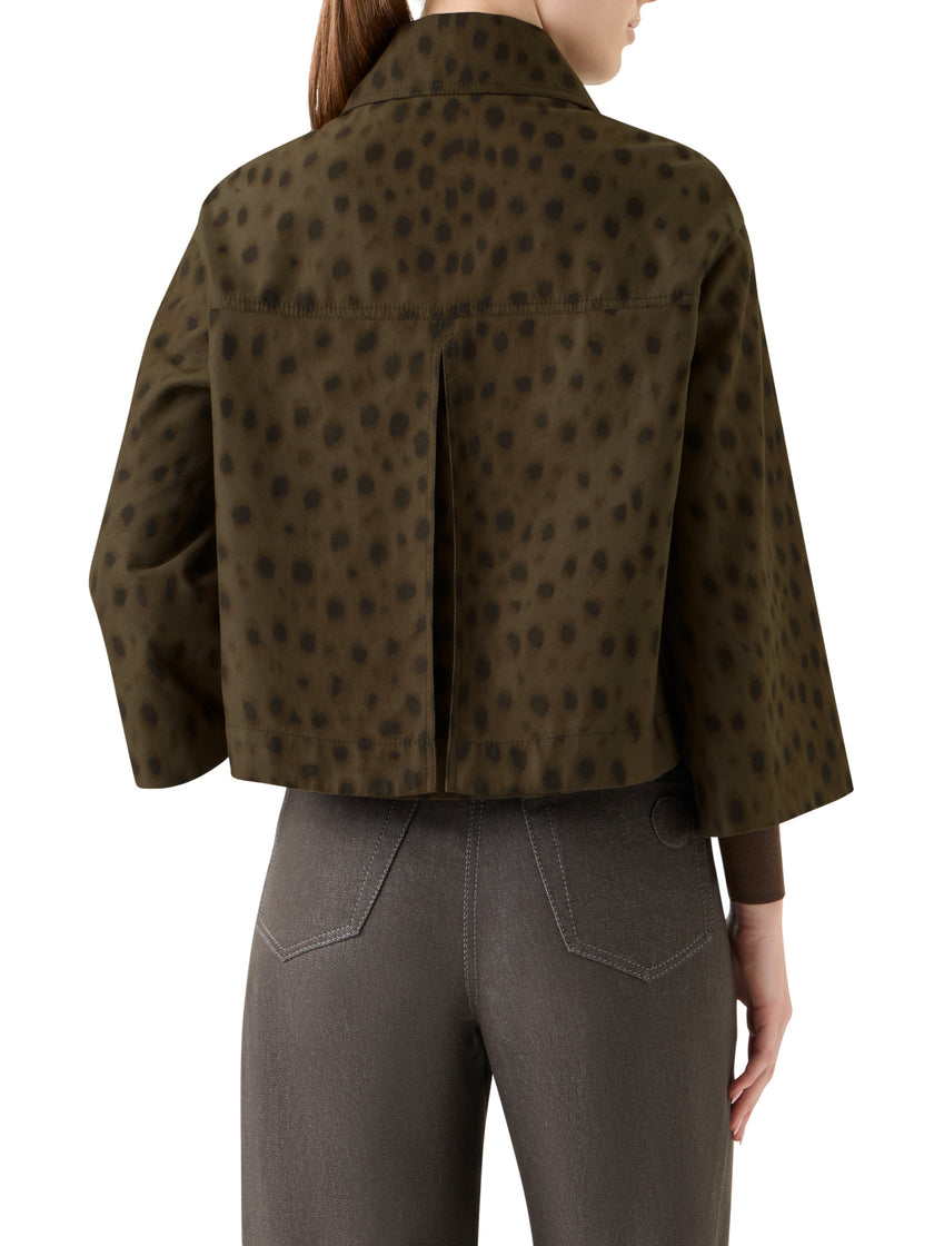 LEOPARD SHORT PARKA JACKET