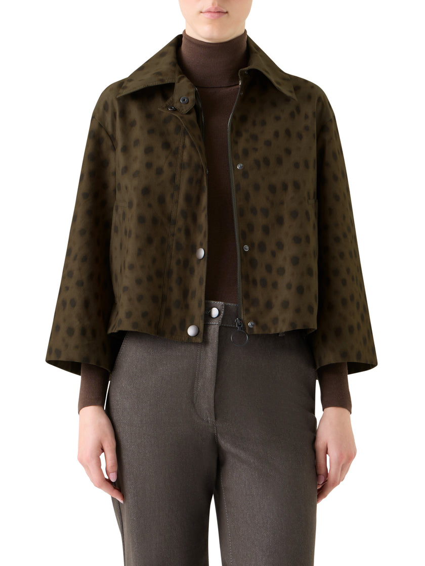 LEOPARD SHORT PARKA JACKET