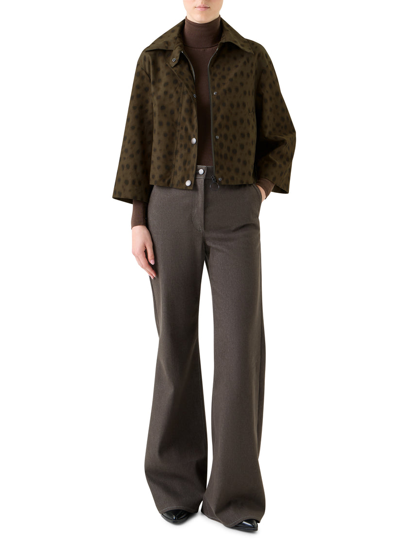 LEOPARD SHORT PARKA JACKET