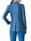 DIAMOND COTTON JACQUARD FITTED BLAZER