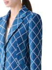 DIAMOND COTTON JACQUARD FITTED BLAZER