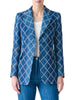 DIAMOND COTTON JACQUARD FITTED BLAZER