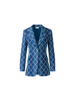 DIAMOND COTTON JACQUARD FITTED BLAZER