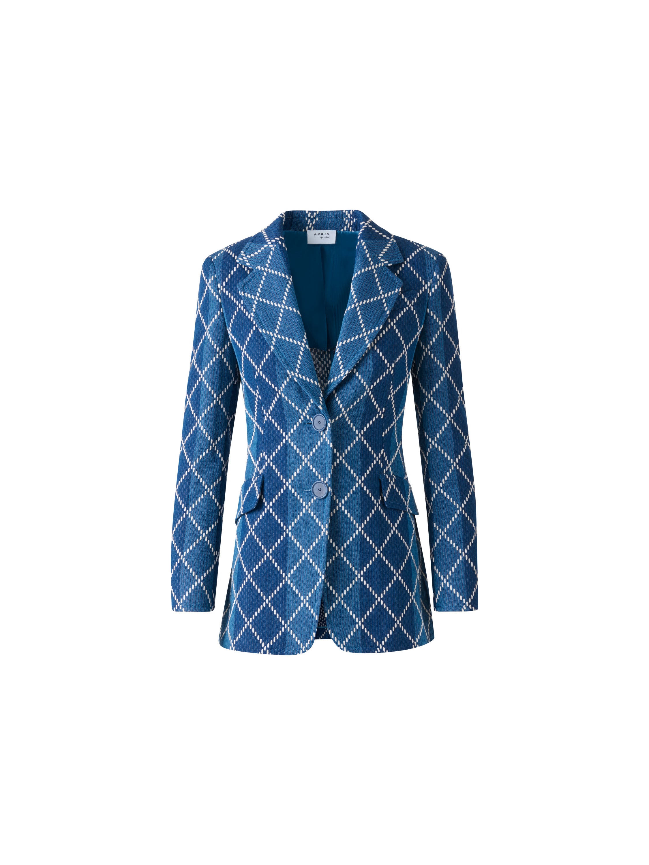 DIAMOND COTTON JACQUARD FITTED BLAZER