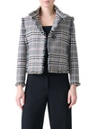 FRINGE TRIM CHECK JACKET