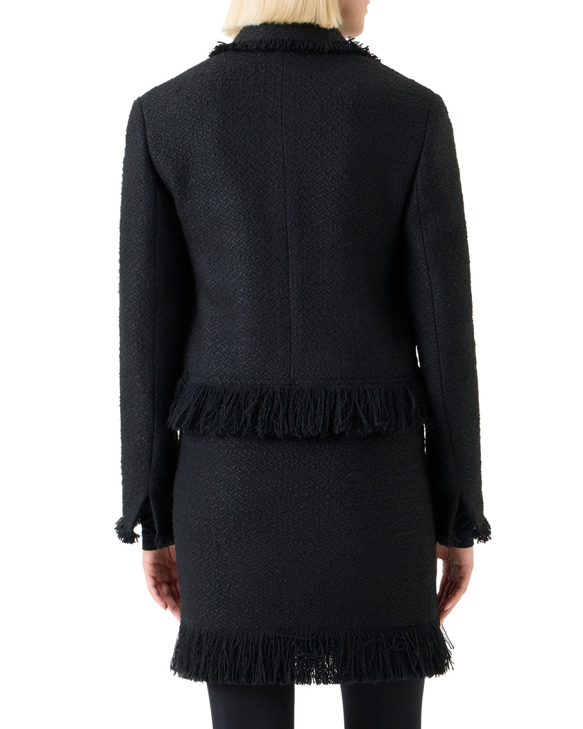 FRINGE BOUCLE TWEED CROP JACKET