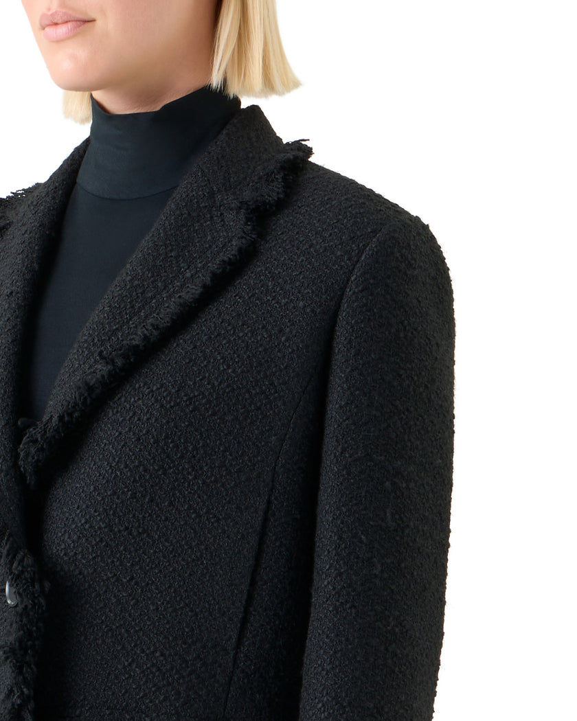 FRINGE BOUCLE TWEED CROP JACKET