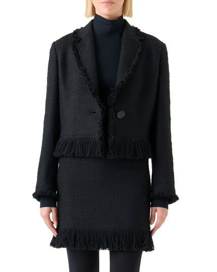 FRINGE BOUCLE TWEED CROP JACKET