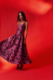 HOLLY ALINE GOWN IN PINK AND BLACK FLORAL