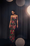 LYRA SEQUIN GOWN IN PINK AND GREEN FLORAL
