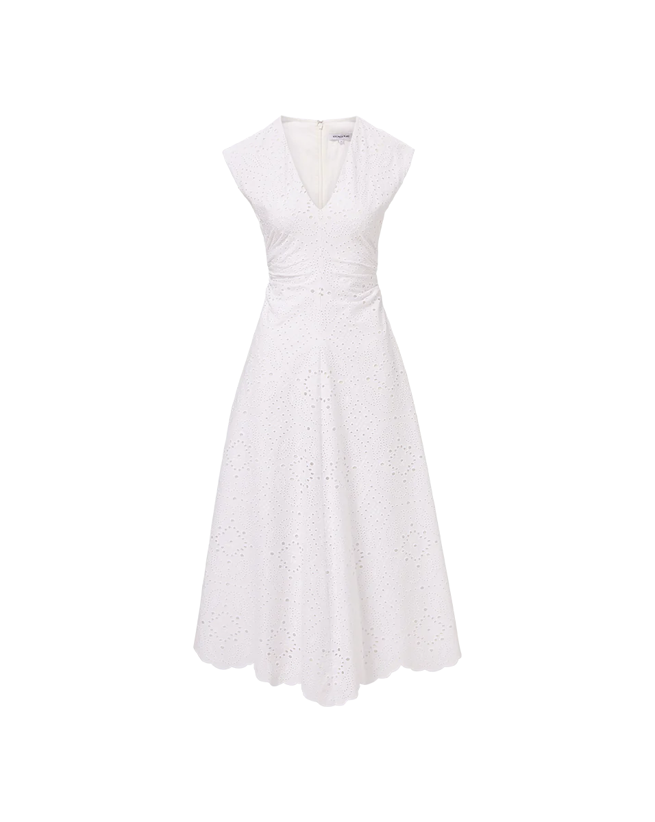 AVEN EYELET MIDI DRESS