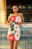 SOLARA STRAPLESS MINI DRESS IN PINK FLORAL