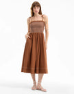 KAELA SMOCKED MIDI DRESS