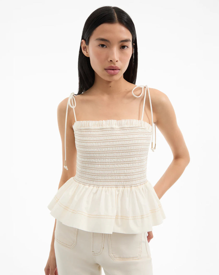 OPHELIA SMOCKED TANK TOP