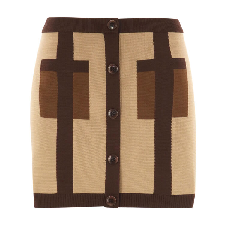 ARTEMIS TROMPE LOEIL KNIT MINI SKIRT