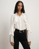 DEMARIS RUFFLES BUTTON DOWN BLOUSE
