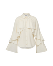 DEMARIS RUFFLES BUTTON DOWN BLOUSE