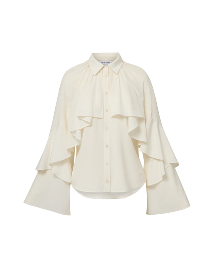 DEMARIS RUFFLES BUTTON DOWN BLOUSE