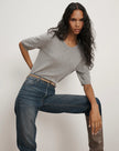 SHANA CASHMERE SWEATER IN HEATHER GREY