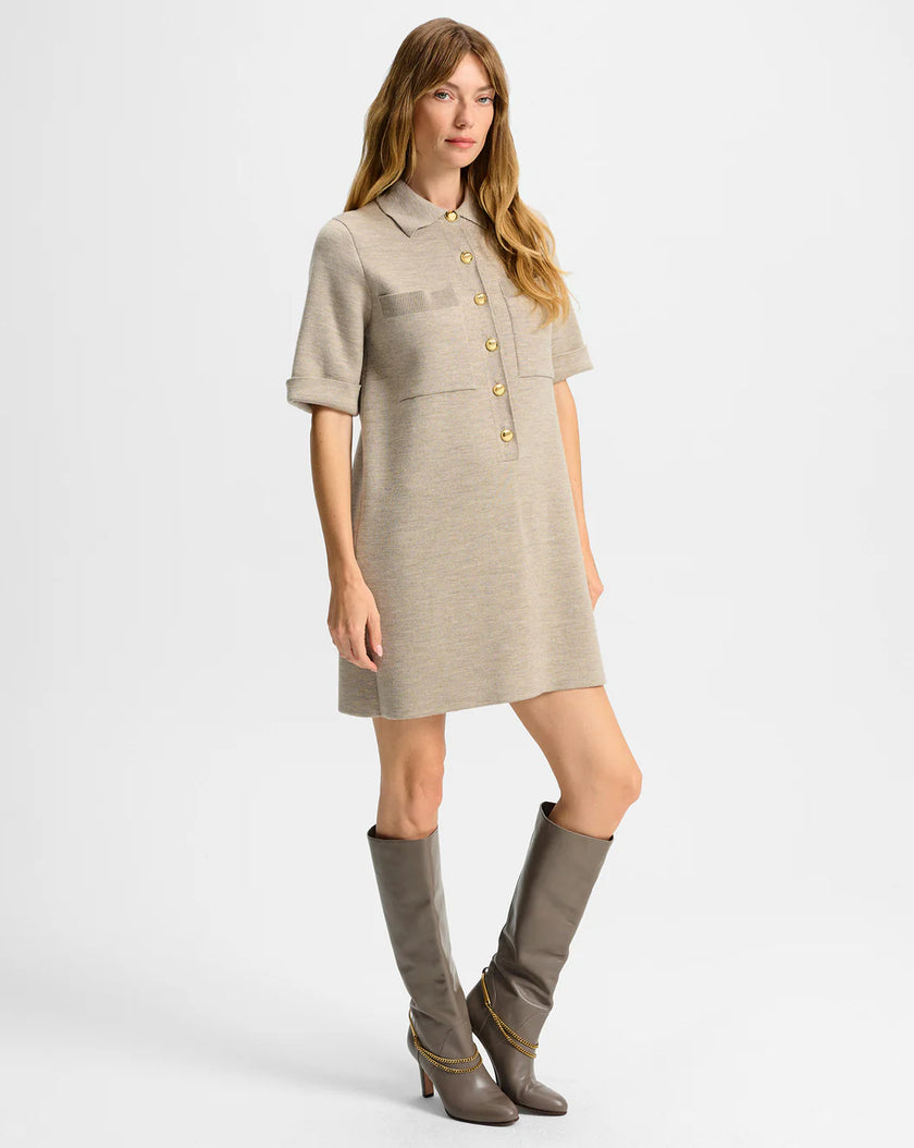 MADDEN MERINO WOOL MINI SHIRTDRESS