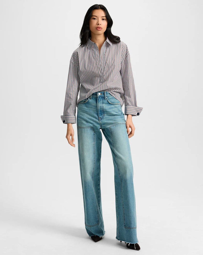 DRAYMOND STRIPED CUFF SLEEVE SHIRT