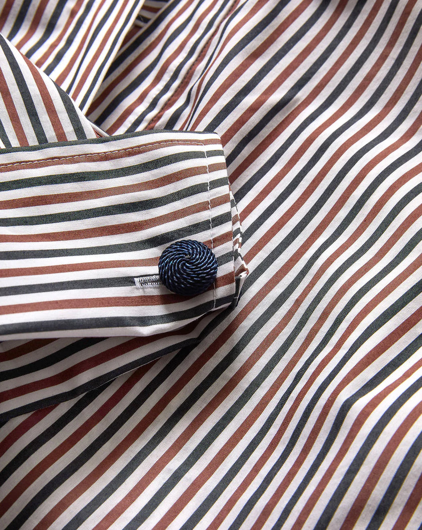 DRAYMOND STRIPED CUFF SLEEVE SHIRT