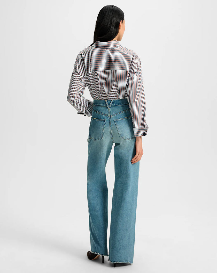 DRAYMOND STRIPED CUFF SLEEVE SHIRT