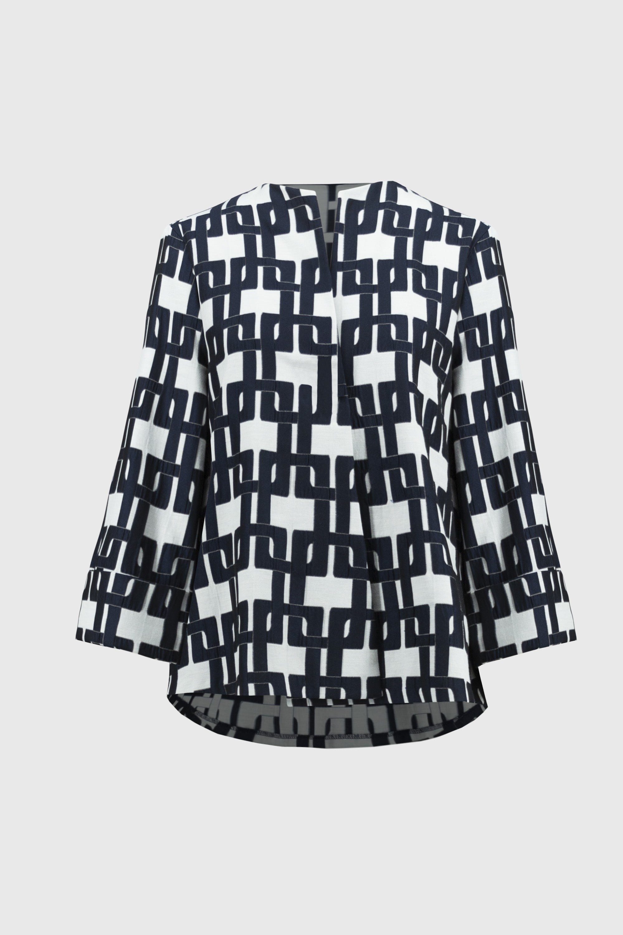 GEOMETRIC JACQUARD TRAPEZE JACKET