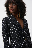 SILKY KNIT DOT PRINT BOXY BLAZER