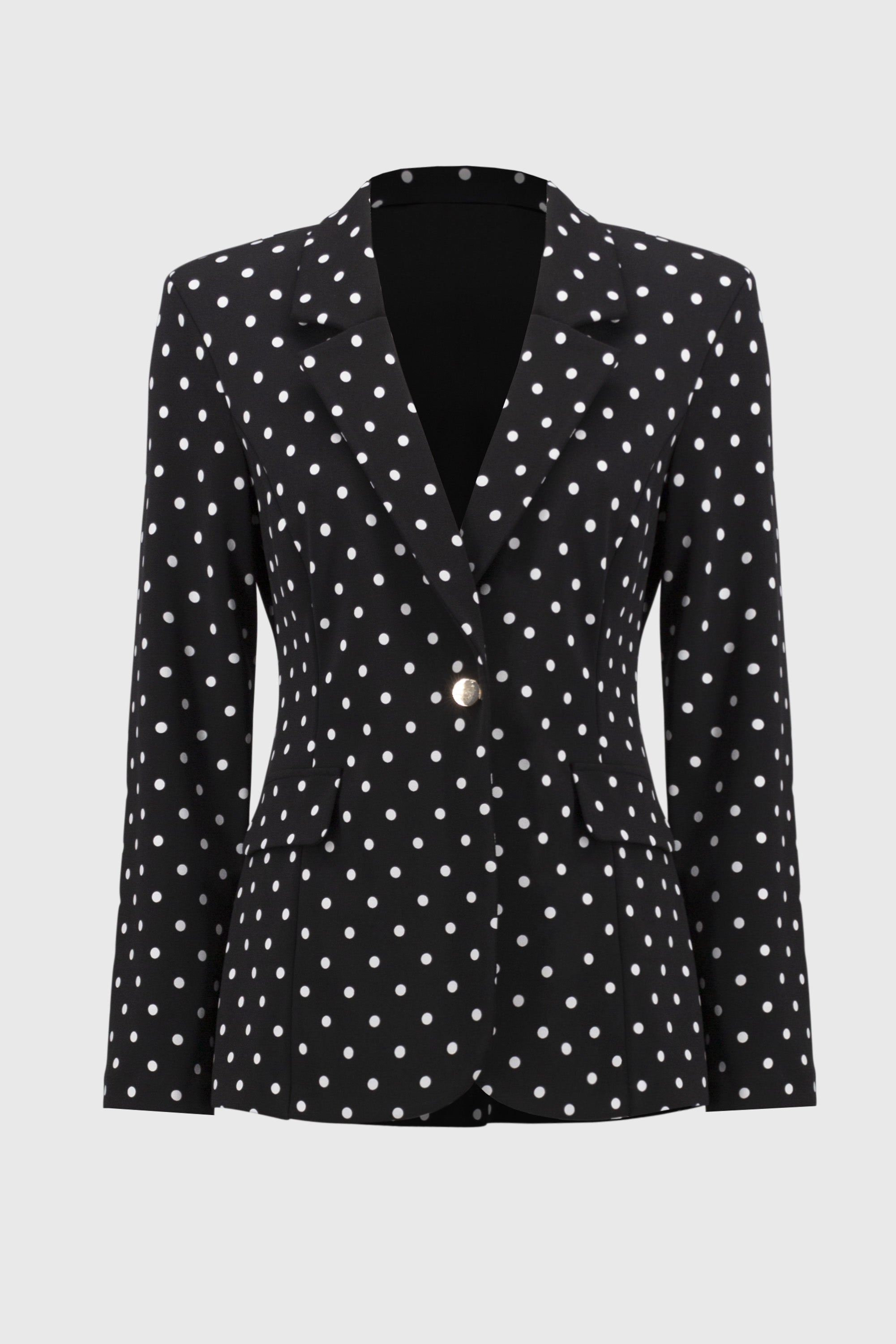 SILKY KNIT DOT PRINT BOXY BLAZER