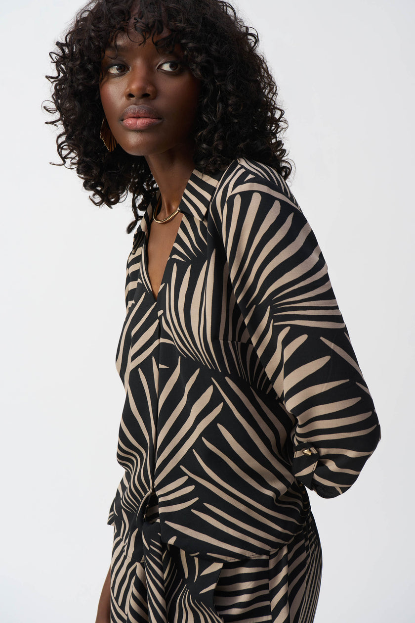 GAUZE TROPICAL PRINT TOP