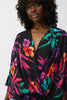 GEORGETTE TROPICAL PRINT WRAP TOP