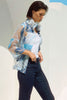 NOVELTY LEAF PRINT TRAPEZE JACKET
