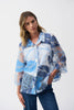 NOVELTY LEAF PRINT TRAPEZE JACKET