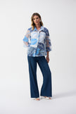 NOVELTY LEAF PRINT TRAPEZE JACKET