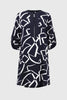 WOVEN GEOMETRIC PRINT STRAIGHT DRESS