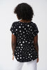 SILKY KNIT DOT PRINT SHORT SLEEVE TOP