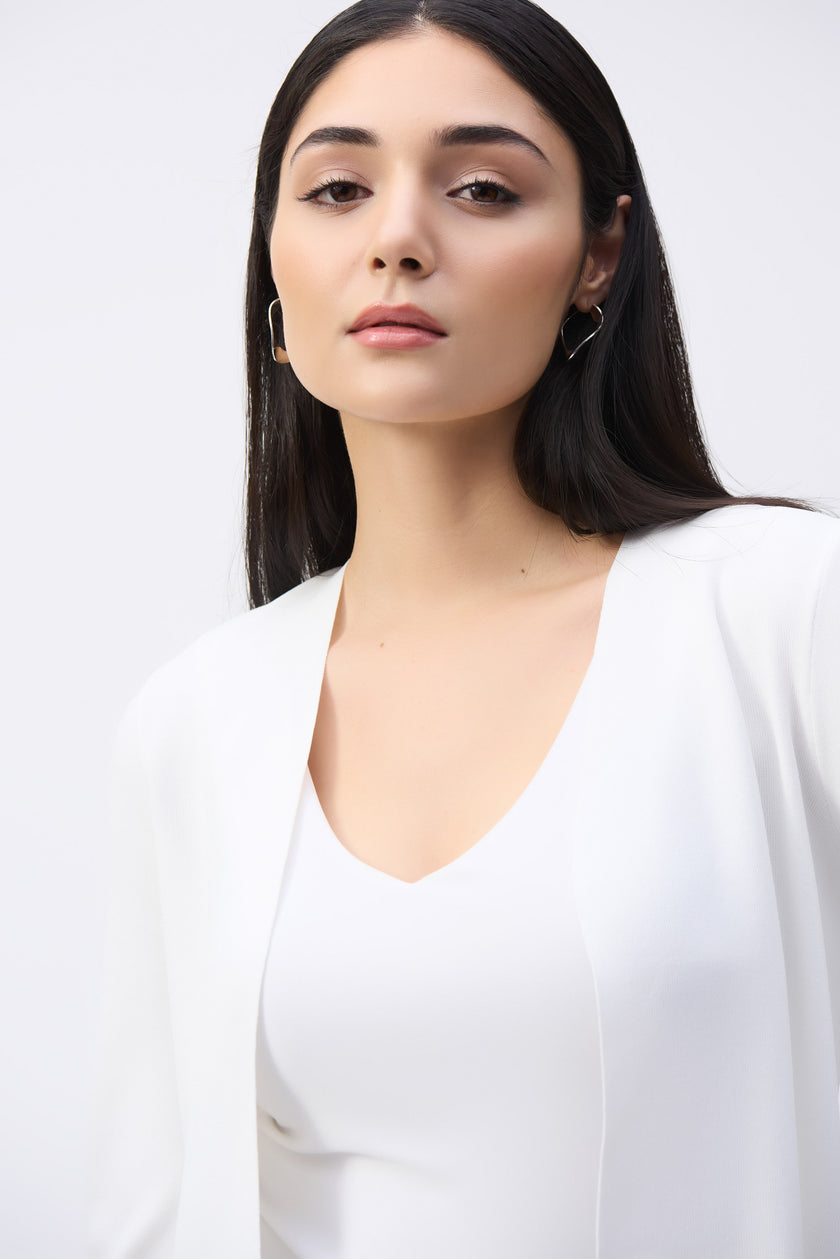 SWEATER KNIT COVER UP WITH PEARL ORNAMENTS