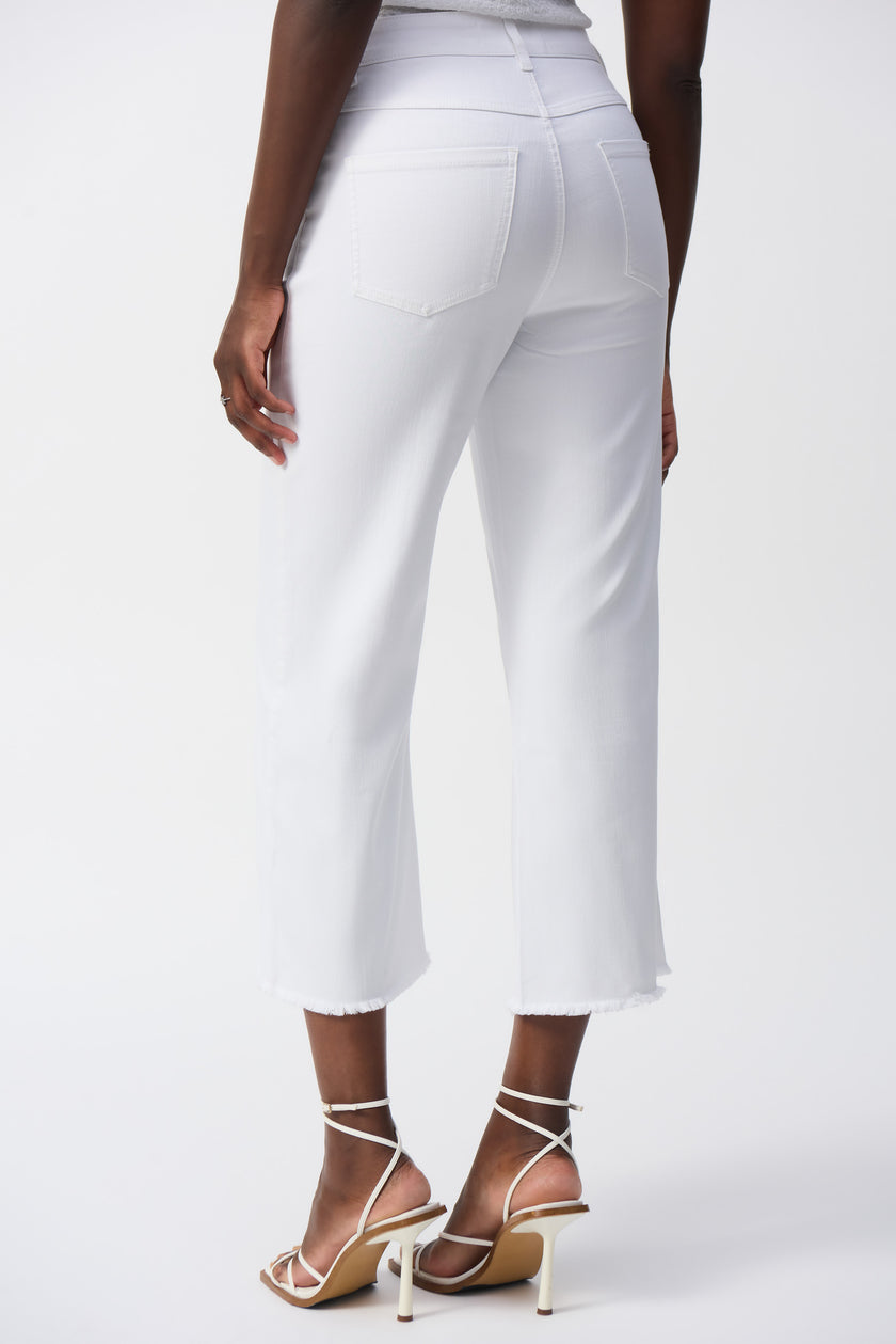 CULOTTE JEANS WITH EMBELLISHED FRONT SEAM