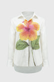 EMBROIDERED FLOWER COTTON SHIRT