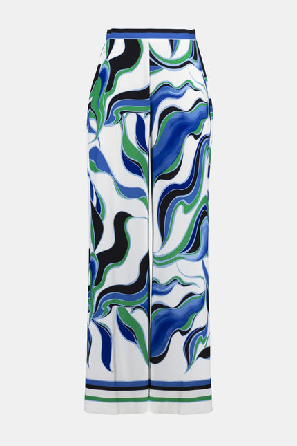 WOVEN ABSTRACT PRINT WIDE LEG PANTS