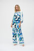 WOVEN ABSTRACT PRINT WIDE LEG PANTS