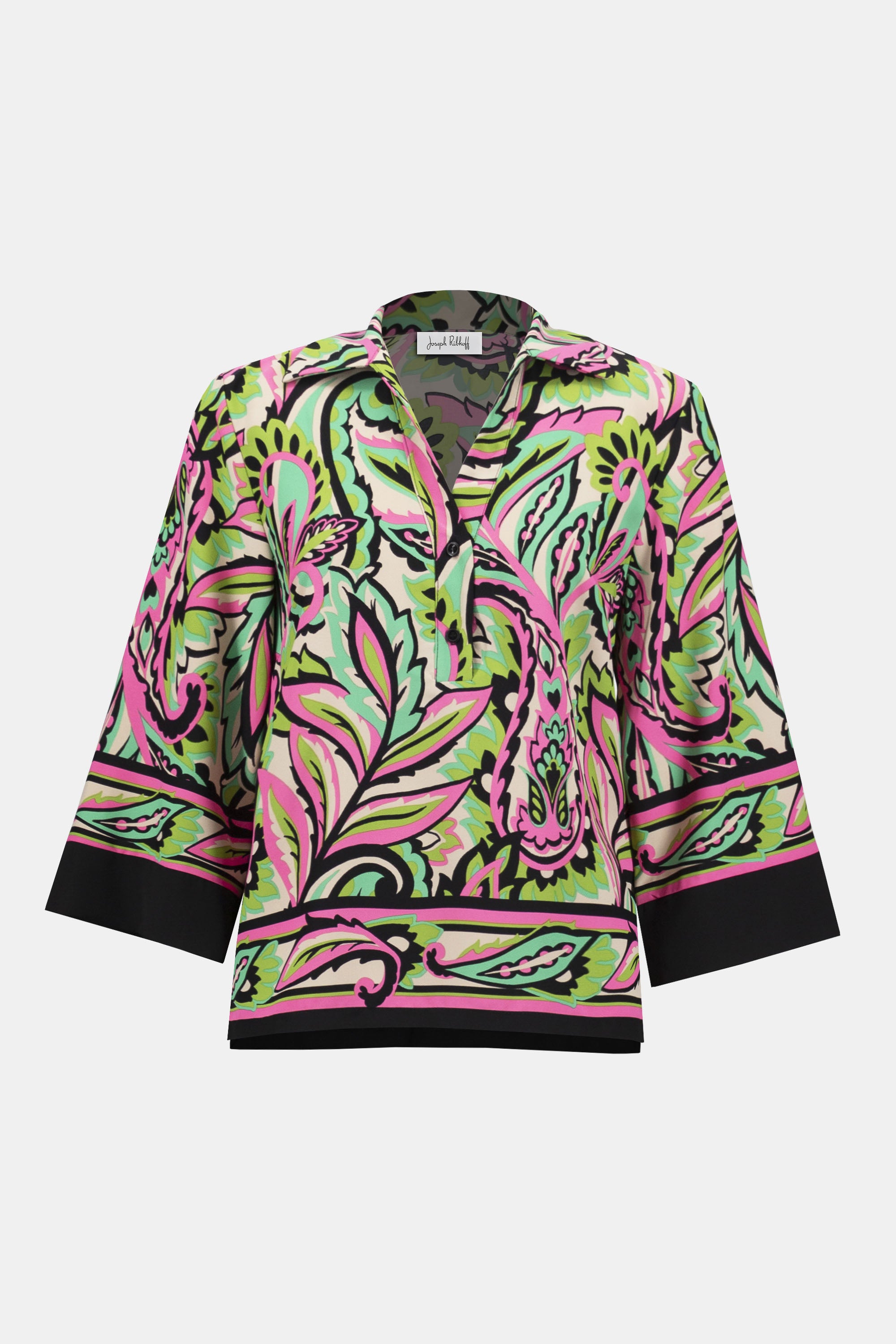 WOVEN PAISELY PRINT BOXY TOP