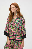 WOVEN PAISELY PRINT BOXY TOP