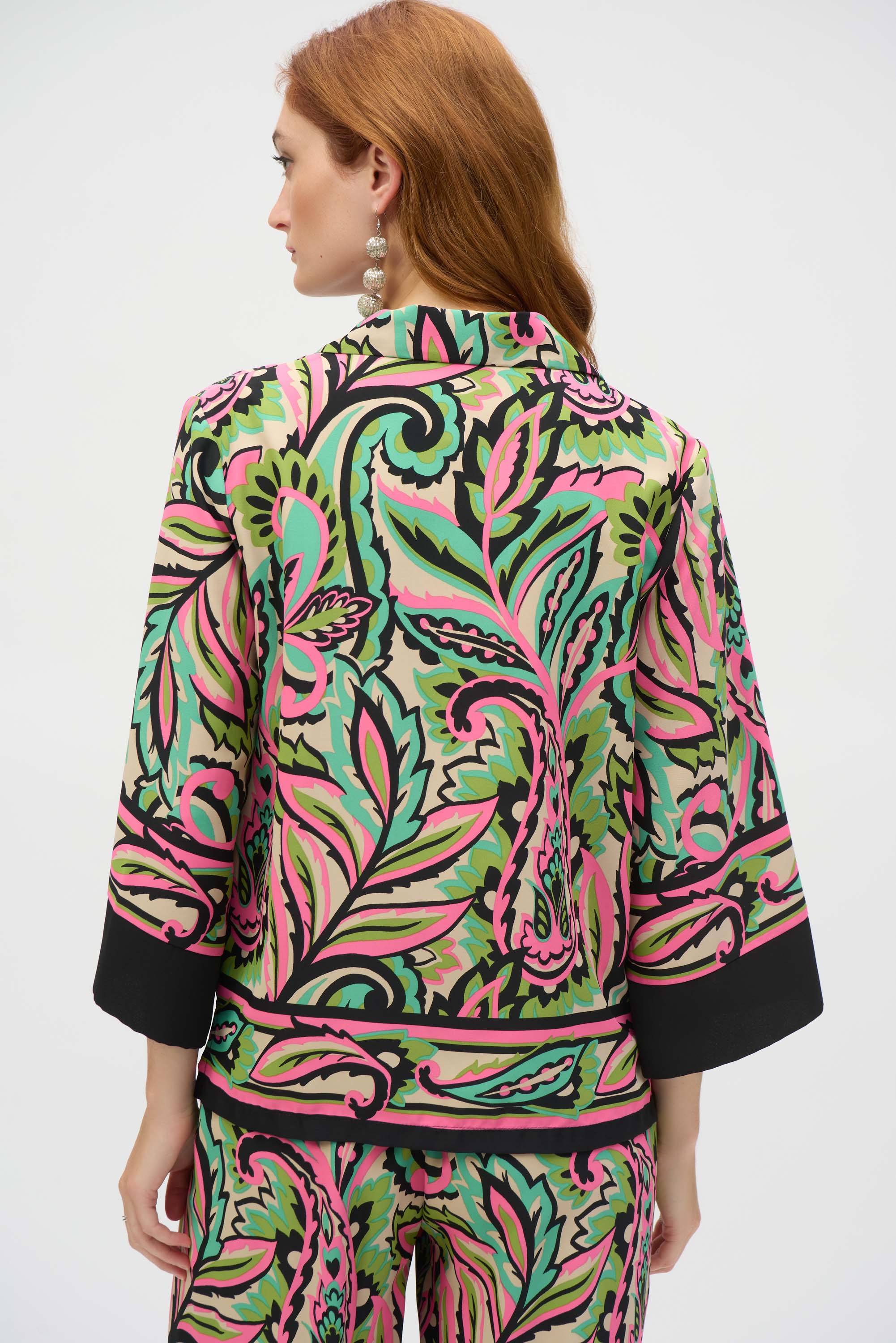 WOVEN PAISELY PRINT BOXY TOP