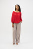 WOVEN EGGSHELL FLARED TOP