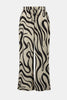 GAUZE ABSTRACT PRINT WIDE LEG PANTS