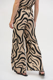 GAUZE ABSTRACT PRINT WIDE LEG PANTS