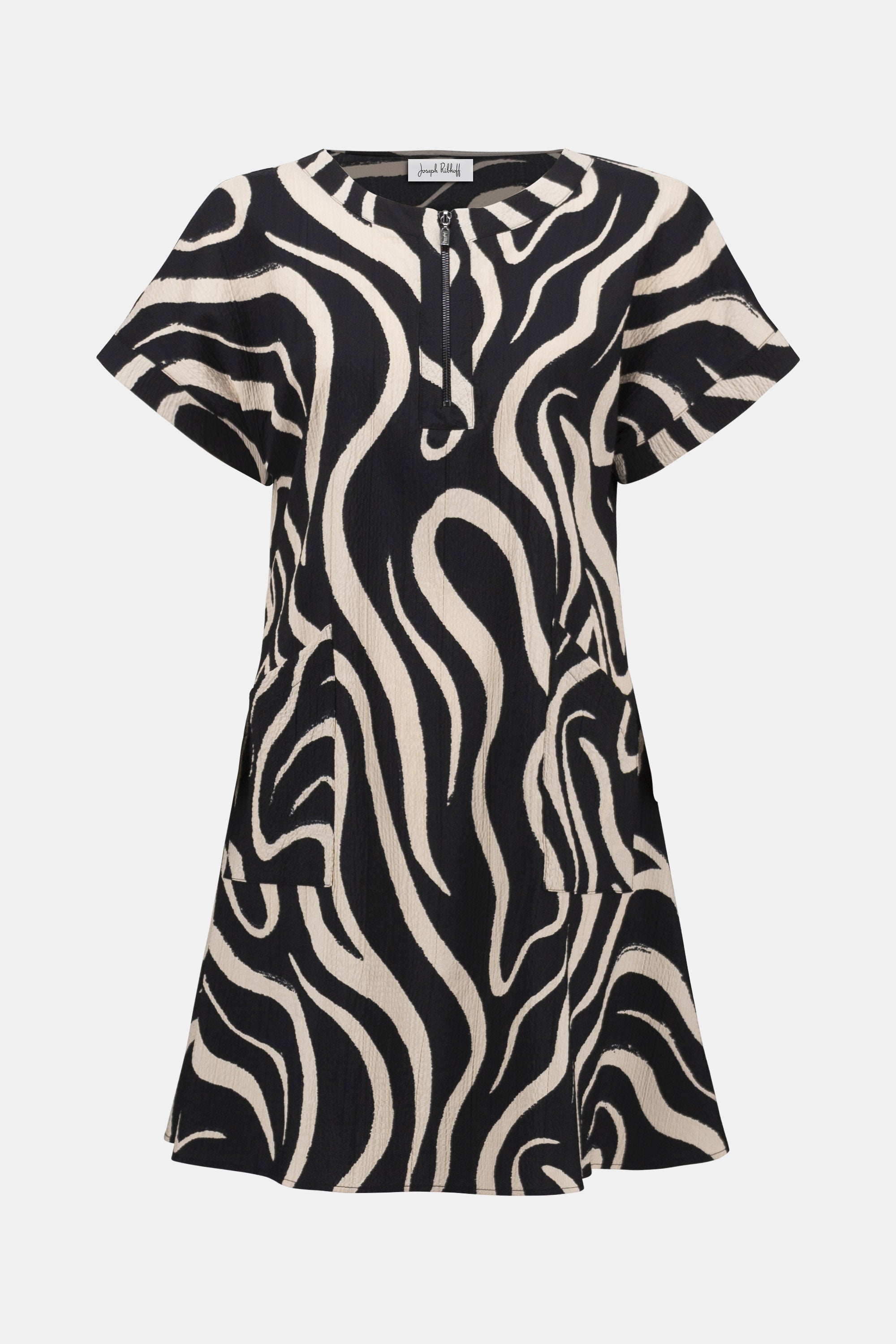 SEERSUCKER ABSTRACT PRINT ALINE DRESS